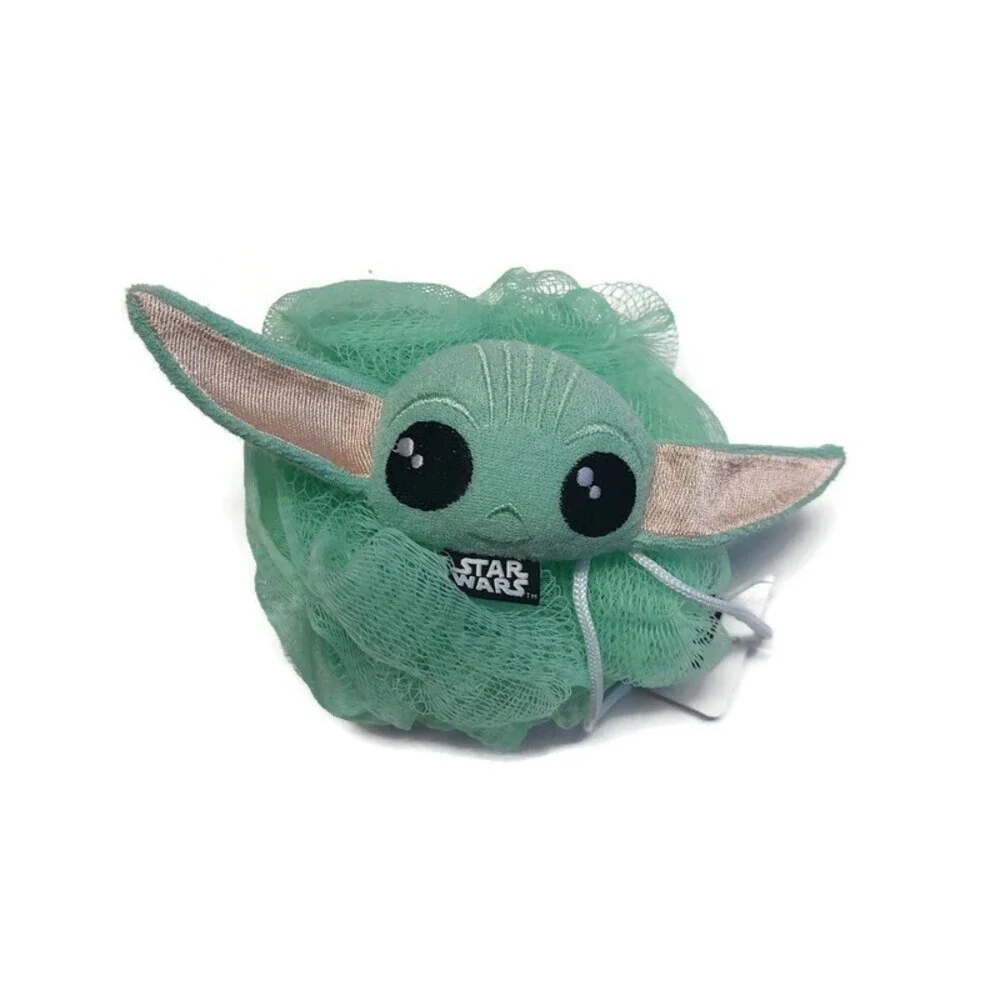 Star Wars Grogu Child Bath Pouf Unisex Kids Shower Body Scrubber Green Ages 3+